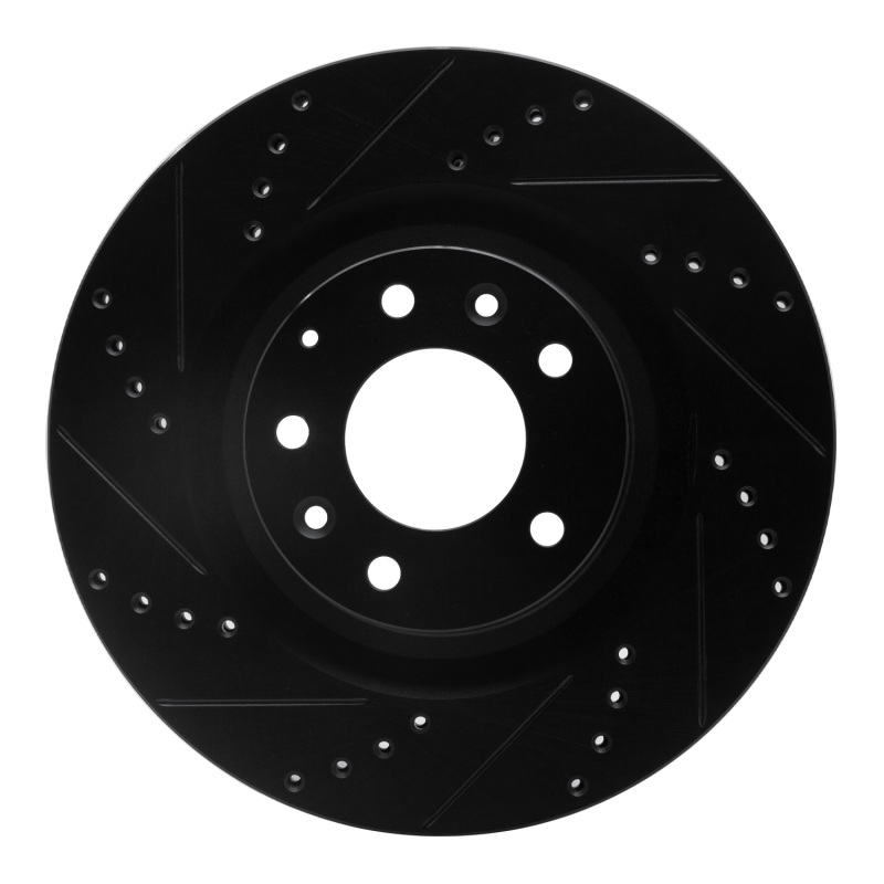Picture of R1 07-15 Mazda CX-9 Front Left Drilled & Slotted Black Brake Rotor