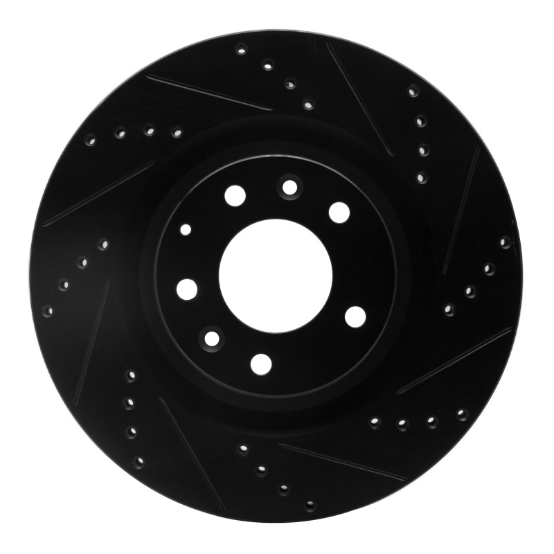 Picture of R1 07-15 Mazda CX-9 Front Right Drilled & Slotted Black Brake Rotor