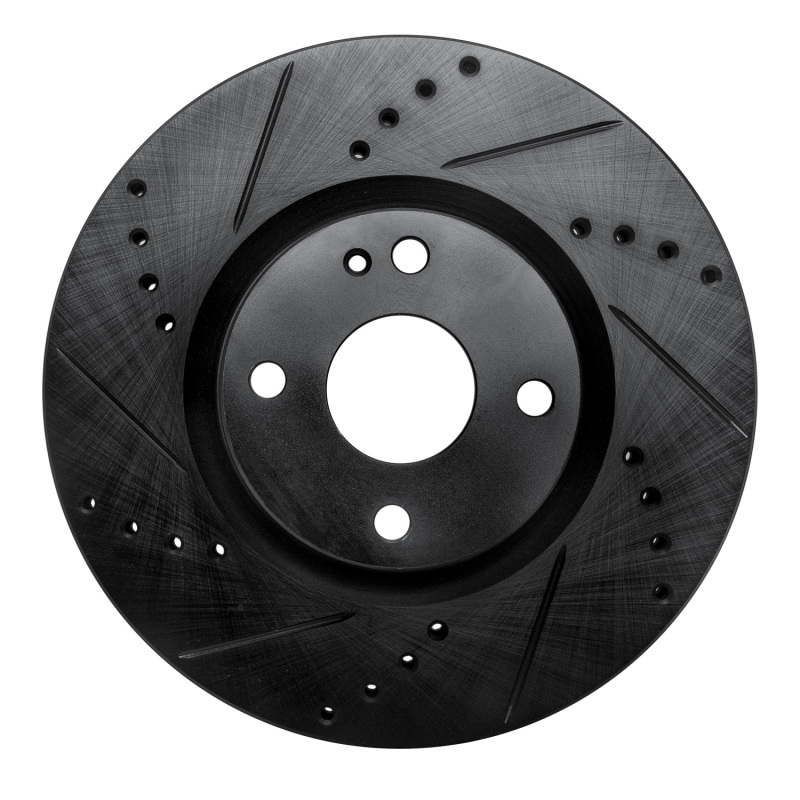 Picture of R1 16-25 Fiat 124 Spider Front Left Drilled & Slotted Black Brake Rotor
