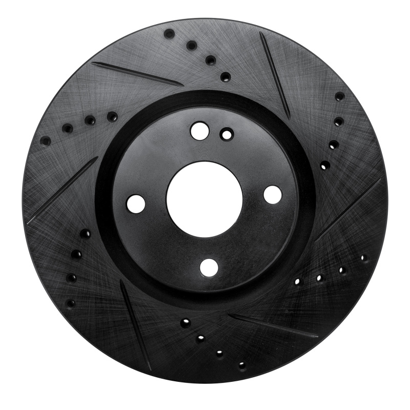 Picture of R1 16-25 Fiat 124 Spider Front Right Drilled & Slotted Black Brake Rotor