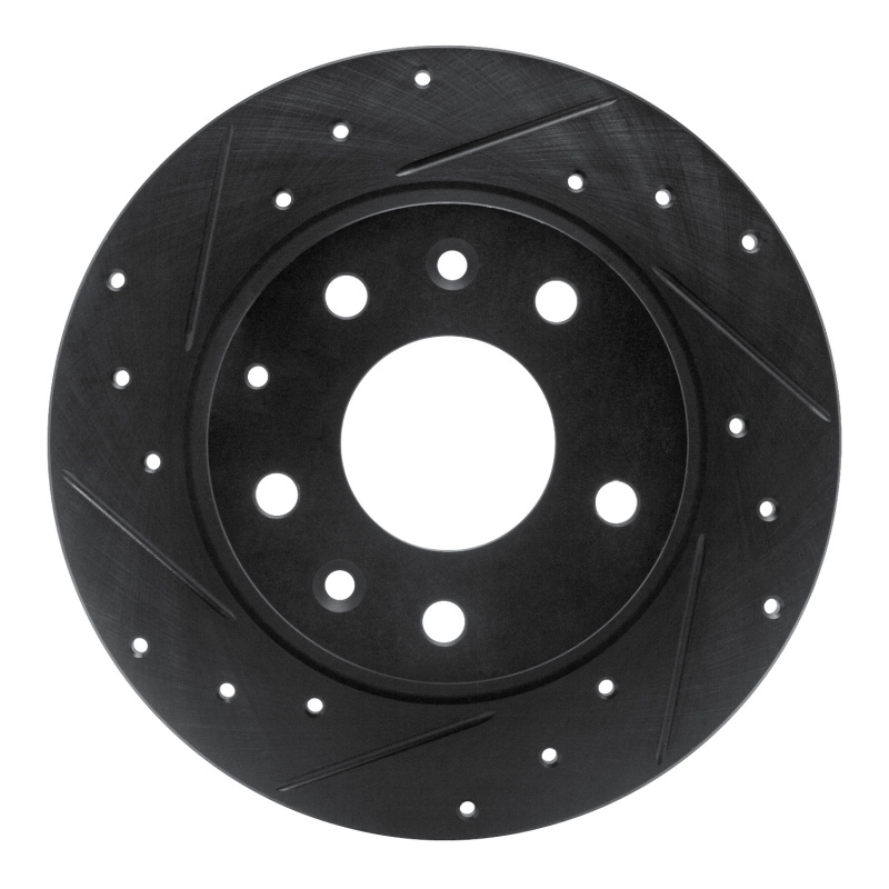 Picture of R1 14-25 Mazda 3 Rear Left Drilled & Slotted Black Brake Rotor