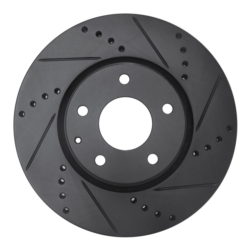 Picture of R1 16-25 Mazda 6 Front Right Drilled & Slotted Black Brake Rotor