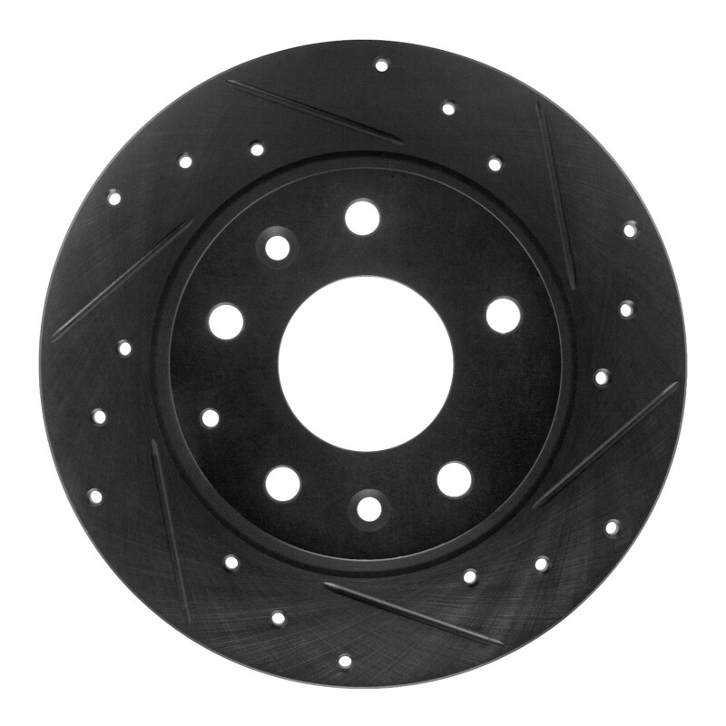 Picture of R1 14-25 Mazda 3 Rear Right Drilled & Slotted Black Brake Rotor