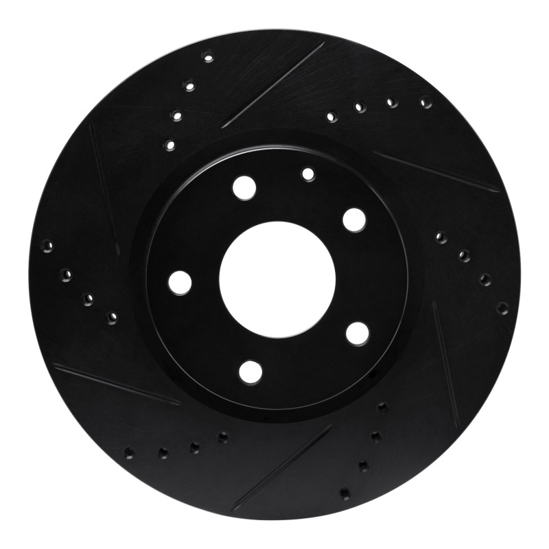 Picture of R1 13-19 Mazda 6 Front Left Drilled & Slotted Black Brake Rotor