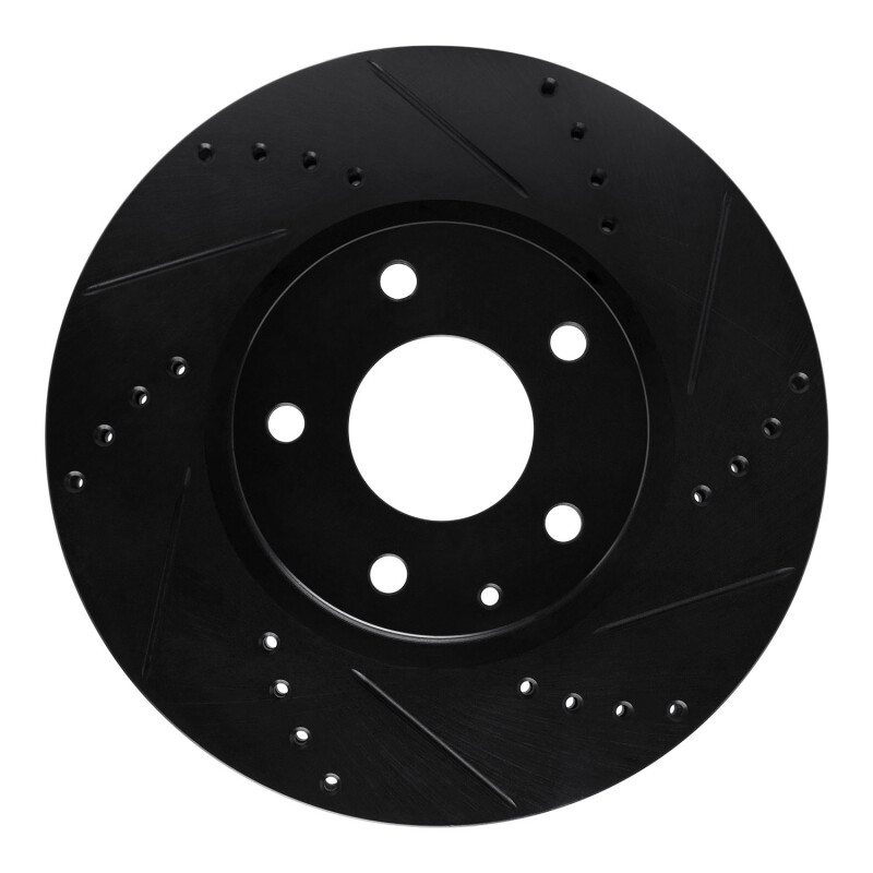 Picture of R1 13-19 Mazda 6 Front Right Drilled & Slotted Black Brake Rotor