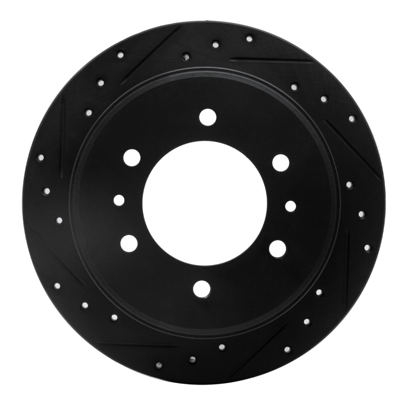 Picture of R1 06-10 Hummer H3T Rear Left Drilled & Slotted Black Brake Rotor