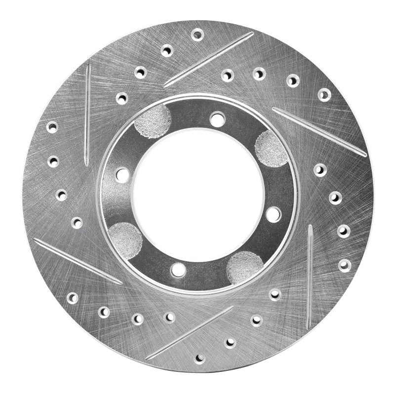 Picture of R1 87-99 Hyundai Accent Front Left Drilled & Slotted Silver Brake Rotor