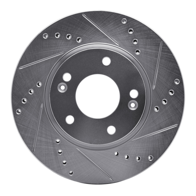Picture of R1 03-13 Hyundai Sonata Front Right Drilled & Slotted Silver Brake Rotor