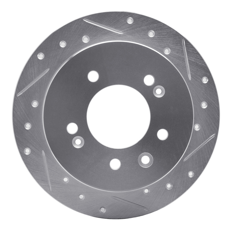 Picture of R1 07-10 Hyundai Elantra Rear Right Drilled & Slotted Silver Brake Rotor