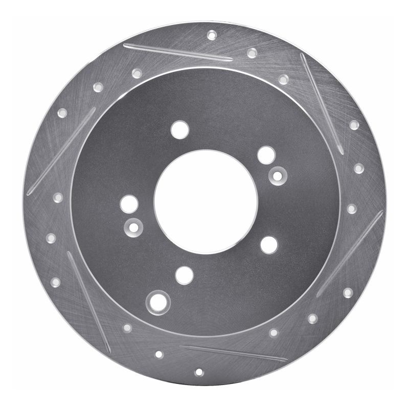 Picture of R1 01-16 Hyundai Santa Fe Rear Right Drilled & Slotted Silver Brake Rotor