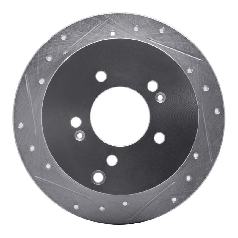 Picture of R1 01-16 Hyundai Santa Fe Rear Left Drilled & Slotted Silver Brake Rotor