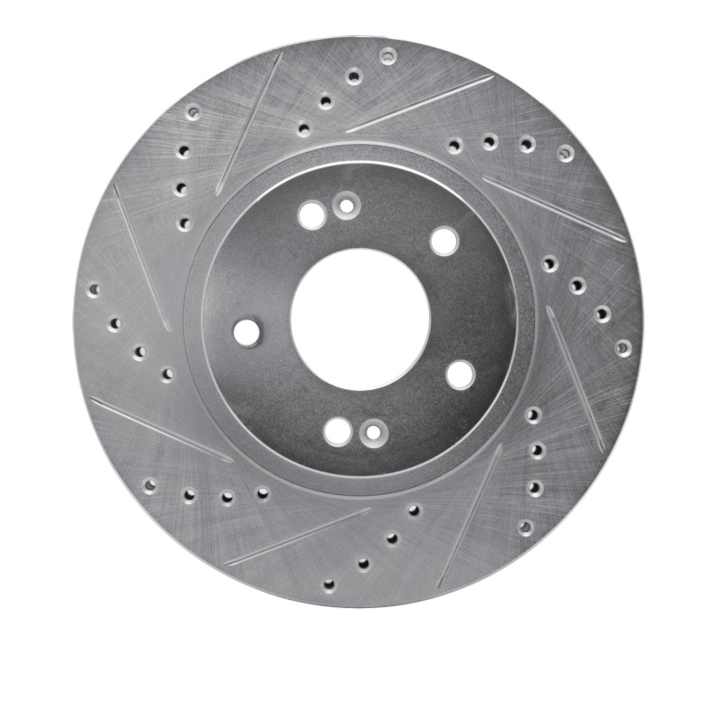 Picture of R1 01-06 Hyundai Santa Fe Front Left Drilled & Slotted Silver Brake Rotor