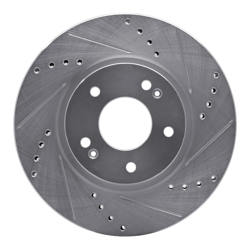 Picture of R1 01-06 Hyundai Santa Fe Front Right Drilled & Slotted Silver Brake Rotor