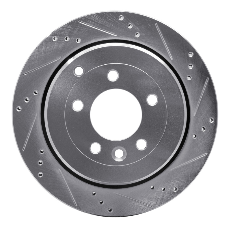 Picture of R1 05-07 Land Rover LR3 Rear Right Drilled & Slotted Silver Brake Rotor