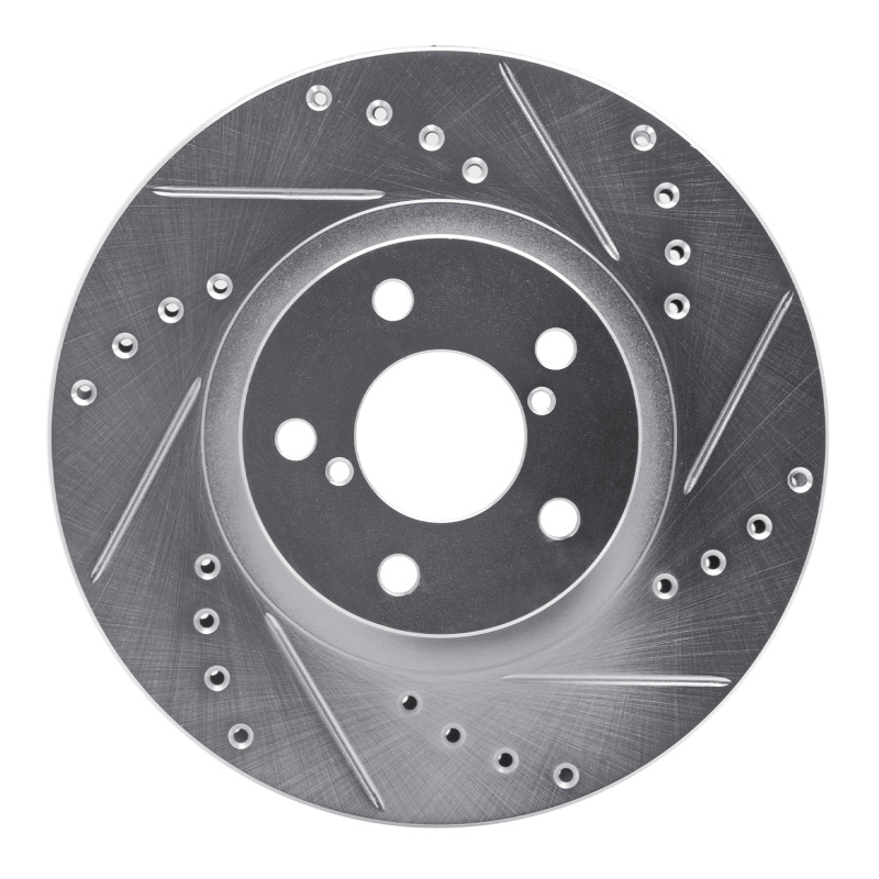 Picture of R1 90-16 Saab 9-2X Front Right Drilled & Slotted Silver Brake Rotor
