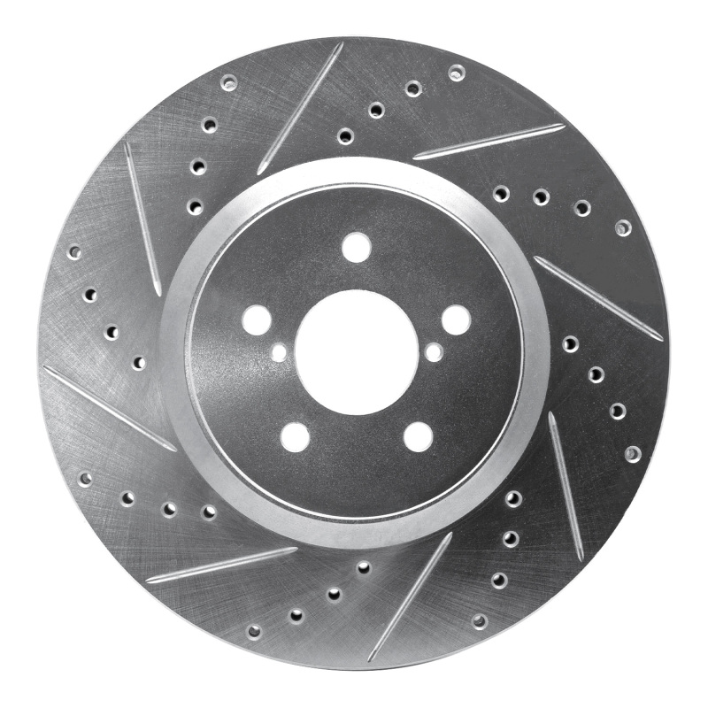 Picture of R1 05-18 Subaru Forester Front Left Drilled & Slotted Silver Brake Rotor