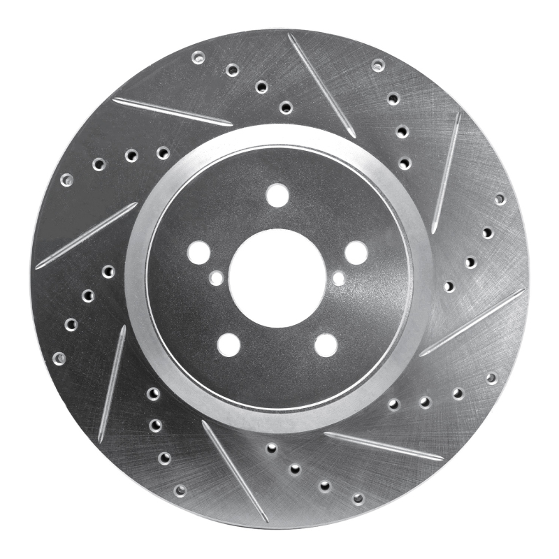 Picture of R1 05-18 Subaru Outback Front Right Drilled & Slotted Silver Brake Rotor