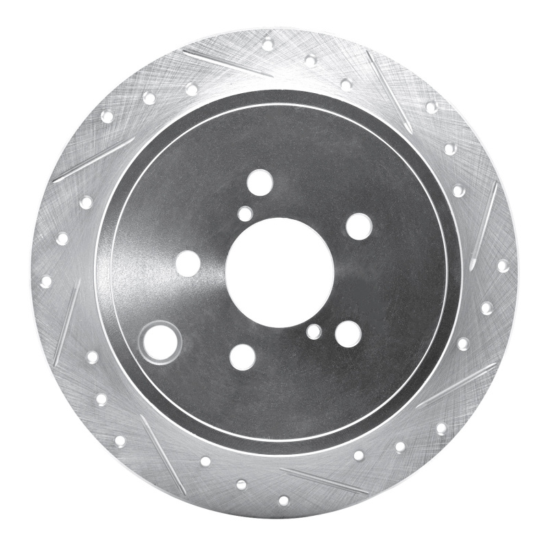 Picture of R1 08-15 Subaru WRX Rear Right Drilled & Slotted Silver Brake Rotor