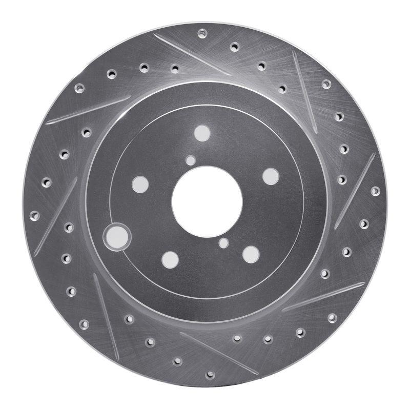 Picture of R1 08-20 Subaru WRX STI Rear Right Drilled & Slotted Silver Brake Rotor