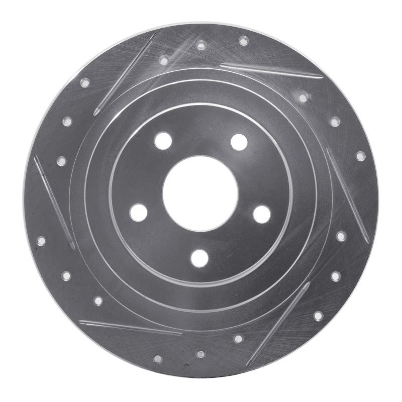 Picture of R1 00-06 Subaru Outback Rear Left Drilled & Slotted Silver Brake Rotor