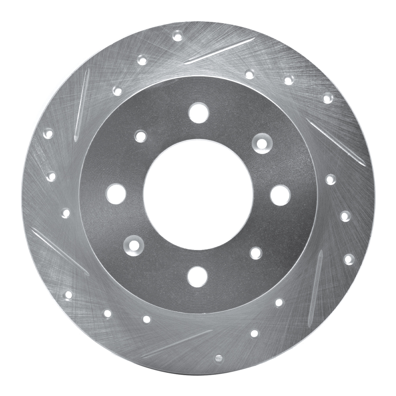 Picture of R1 04-09 Kia Spectra5 Rear Left Drilled & Slotted Silver Brake Rotor