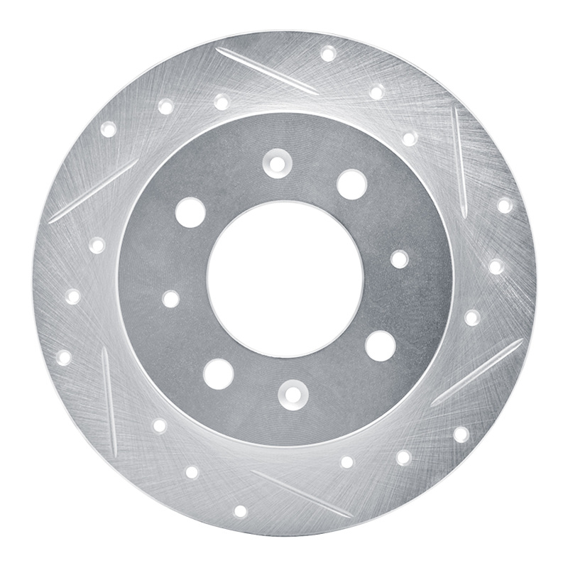 Picture of R1 04-09 Kia Spectra Rear Right Drilled & Slotted Silver Brake Rotor