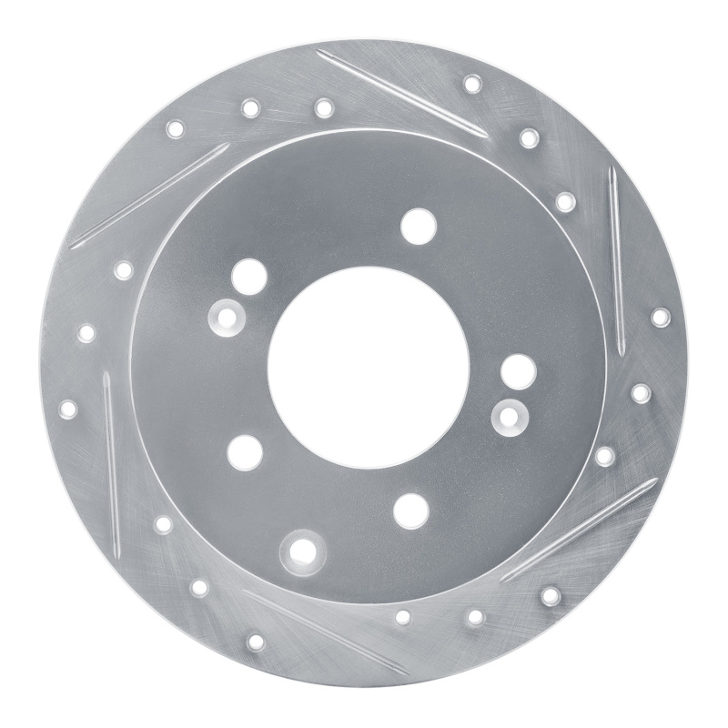 Picture of R1 10-13 Kia Forte5 Rear Right Drilled & Slotted Silver Brake Rotor