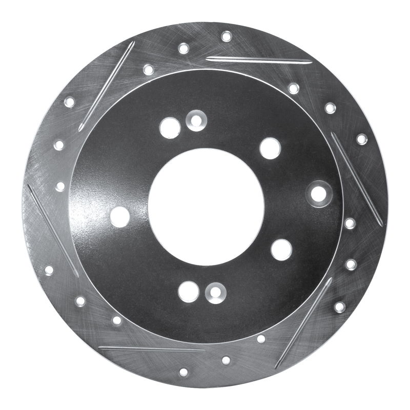 Picture of R1 10-13 Kia Forte5 Rear Left Drilled & Slotted Silver Brake Rotor