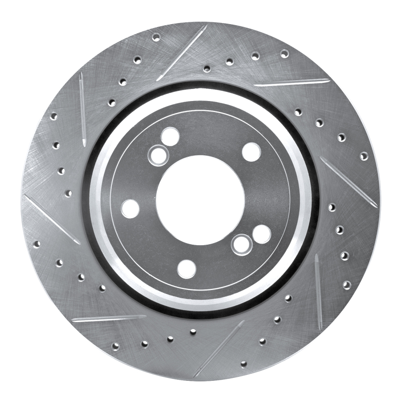 Picture of R1 00-06 BMW M5 Rear Left Drilled & Slotted Silver Brake Rotor