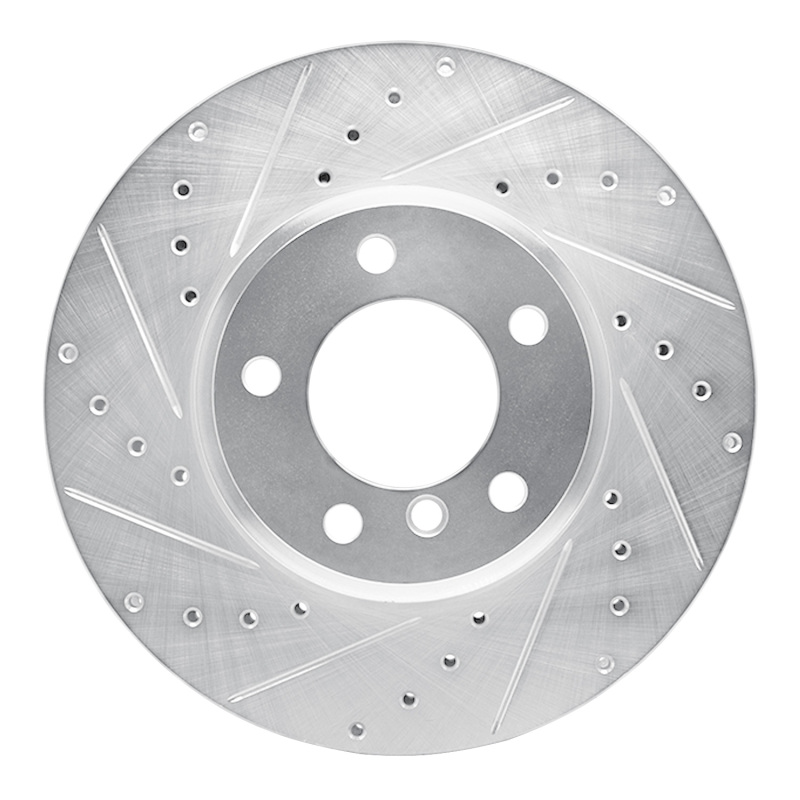 Picture of R1 04-10 BMW 530XI Front Left Drilled & Slotted Silver Brake Rotor