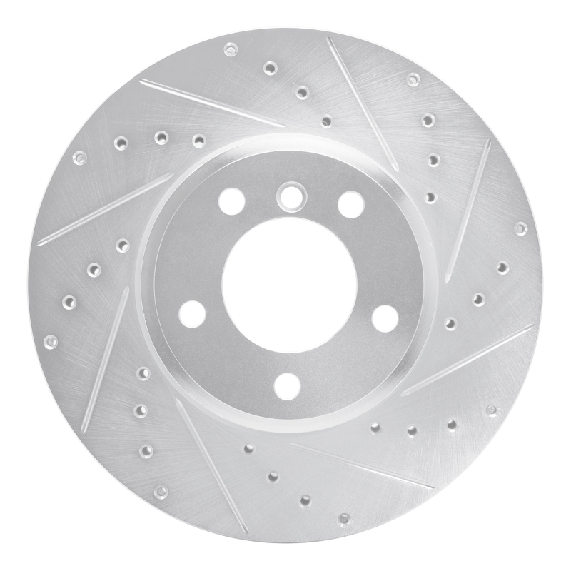 Picture of R1 04-10 BMW 530I Front Right Drilled & Slotted Silver Brake Rotor