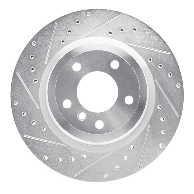 Picture of R1 06-15 BMW 335I xDrive Rear Left Drilled & Slotted Silver Brake Rotor