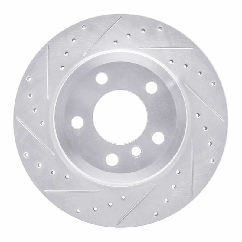 Picture of R1 07-19 BMW X6 Rear Left Drilled & Slotted Silver Brake Rotor