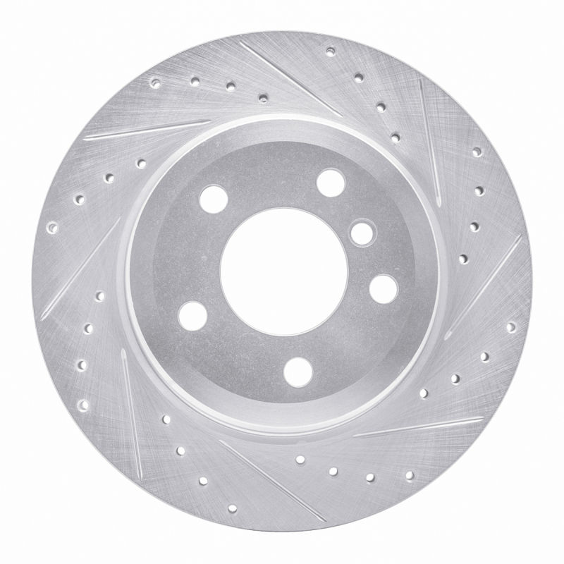 Picture of R1 07-19 BMW X6 Rear Right Drilled & Slotted Silver Brake Rotor