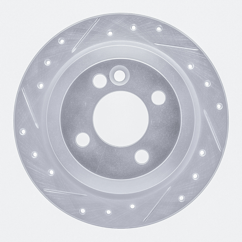 Picture of R1 02-15 Mini Cooper Clubman Rear Left Drilled & Slotted Silver Brake Rotor