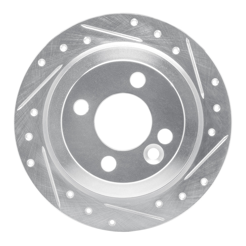 Picture of R1 02-15 Mini Cooper Clubman Rear Right Drilled & Slotted Silver Brake Rotor
