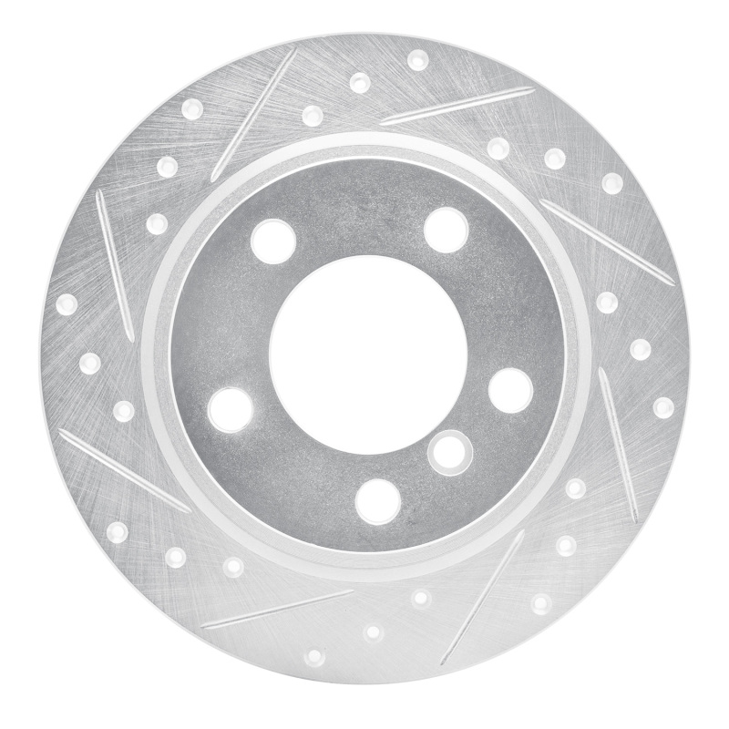 Picture of R1 11-16 Mini Cooper Paceman Rear Left Drilled & Slotted Silver Brake Rotor