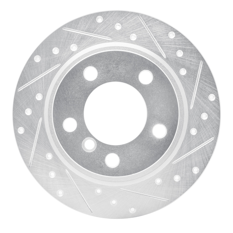 Picture of R1 11-16 Mini Cooper Paceman Rear Right Drilled & Slotted Silver Brake Rotor