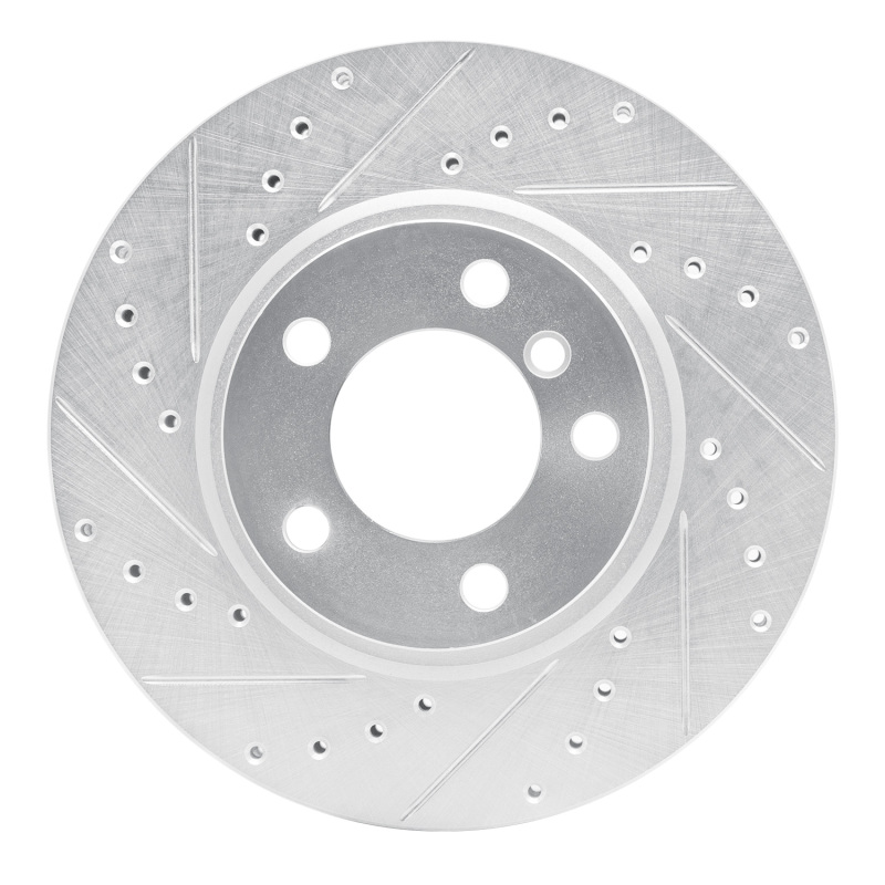 Picture of R1 11-16 Mini Cooper Countryman Front Left Drilled & Slotted Silver Brake Rotor