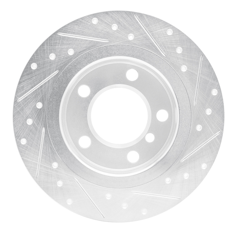 Picture of R1 11-16 Mini Cooper Paceman Rear Left Drilled & Slotted Silver Brake Rotor