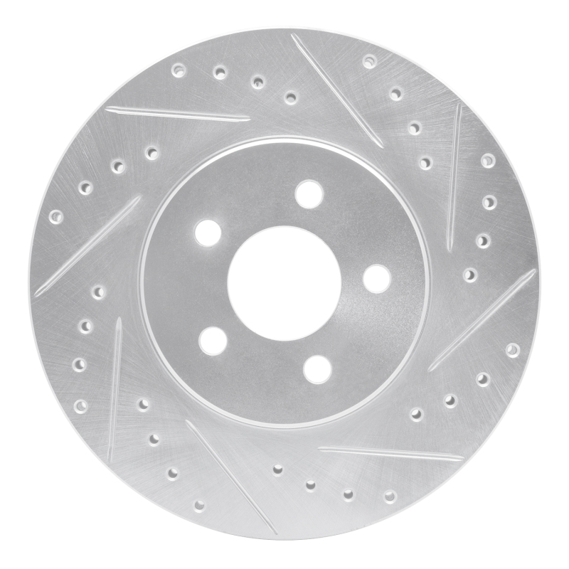 Picture of R1 95-06 Chrysler Cirrus Front Right Drilled & Slotted Silver Brake Rotor