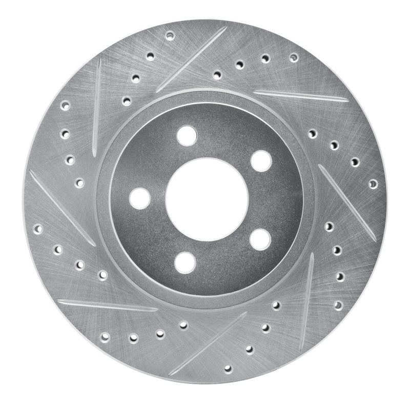 Picture of R1 01-10 Chrysler PT Cruiser Front Left Drilled & Slotted Silver Brake Rotor