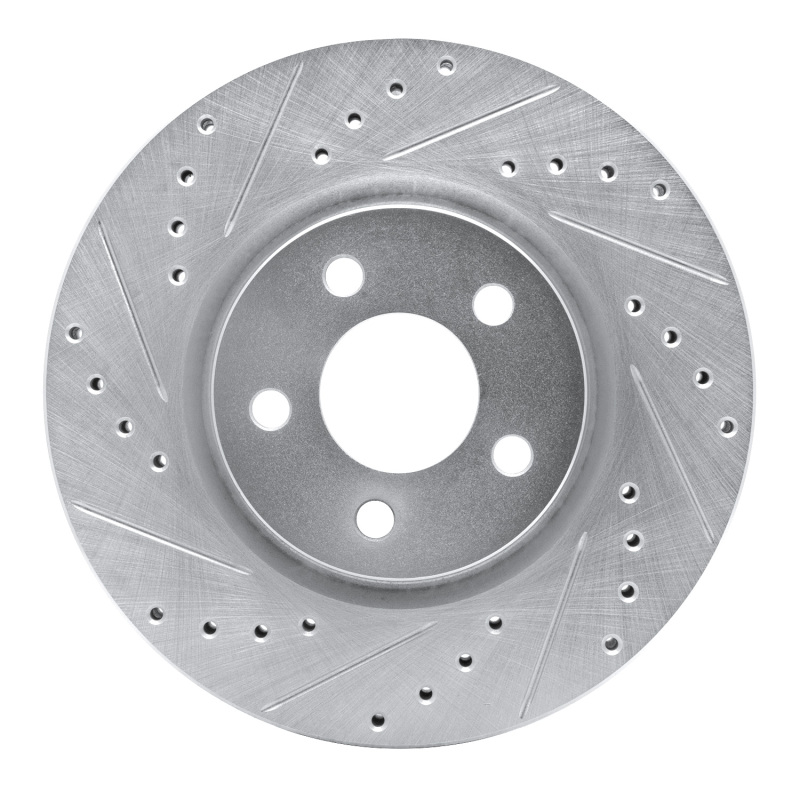 Picture of R1 03-09 Chrysler PT Cruiser Front Left Drilled & Slotted Silver Brake Rotor