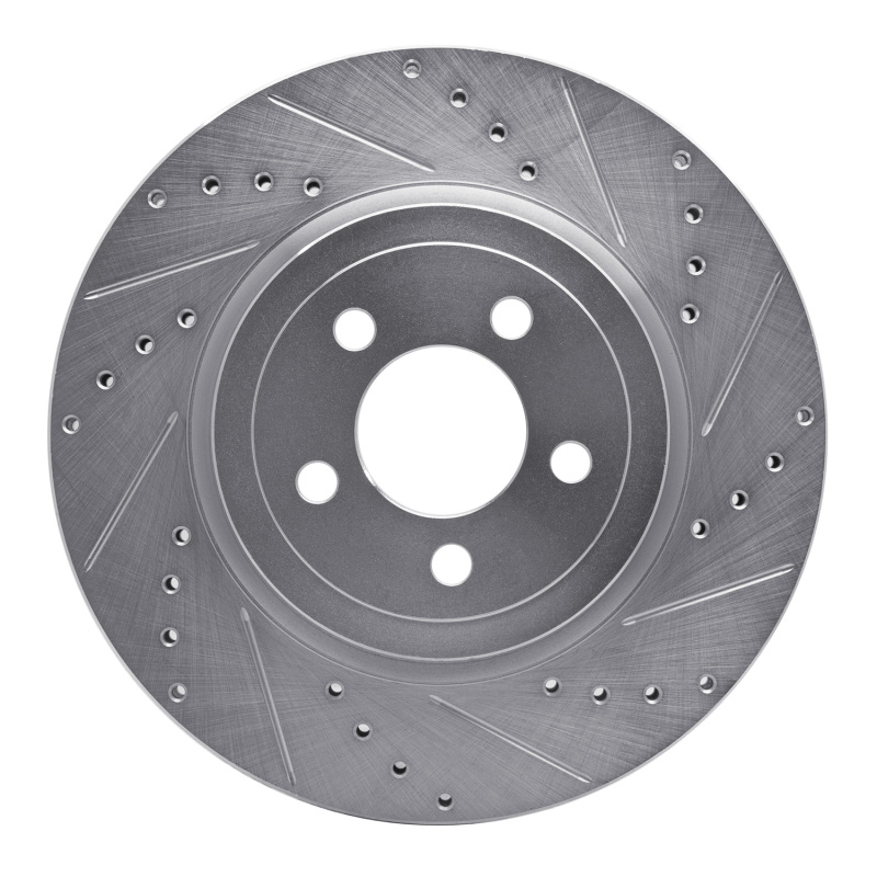 Picture of R1 05-23 Chrysler 300 Front Right Drilled & Slotted Silver Brake Rotor