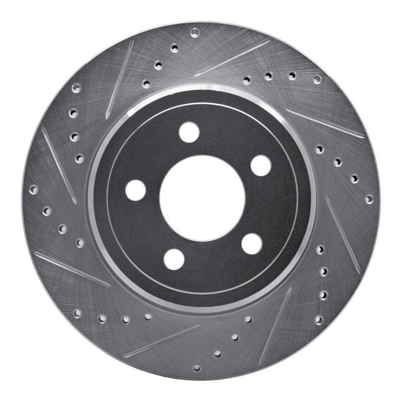 Picture of R1 05-23 Chrysler 300 Rear Left Drilled & Slotted Silver Brake Rotor