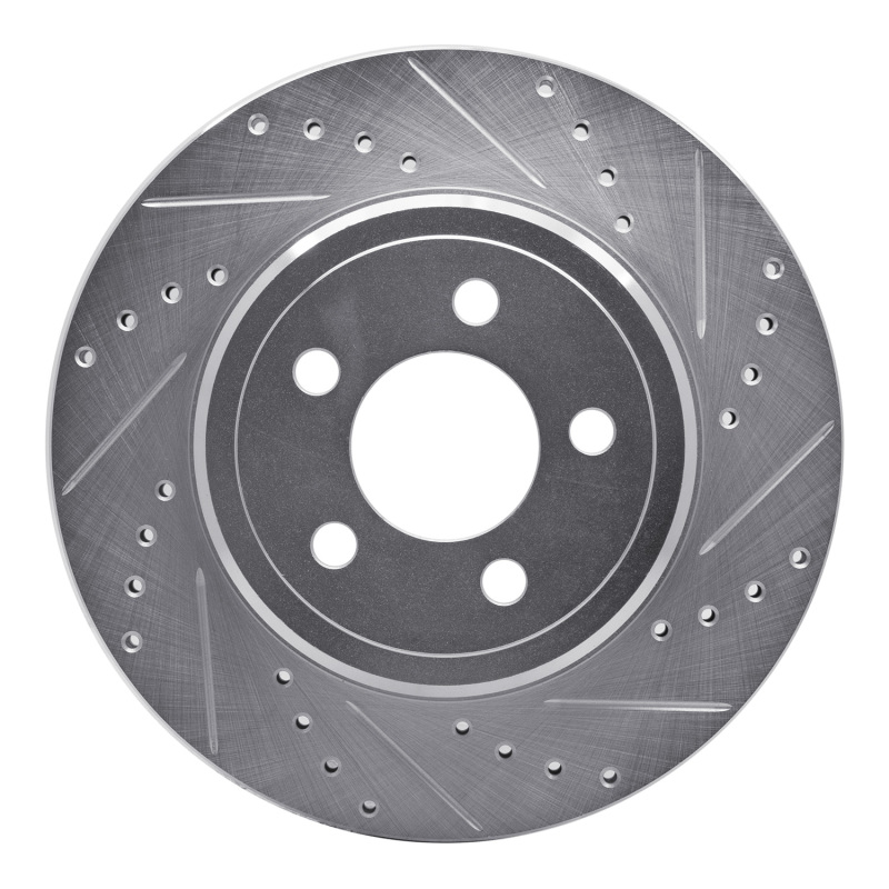 Picture of R1 05-23 Chrysler 300 Rear Right Drilled & Slotted Silver Brake Rotor