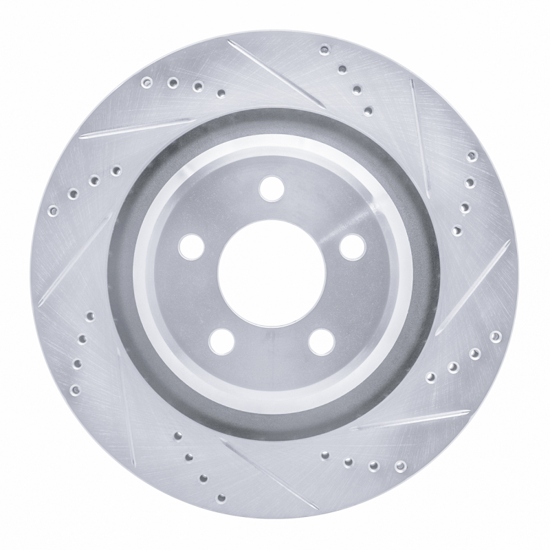Picture of R1 05-23 Chrysler 300 Rear Right Drilled & Slotted Silver Brake Rotor