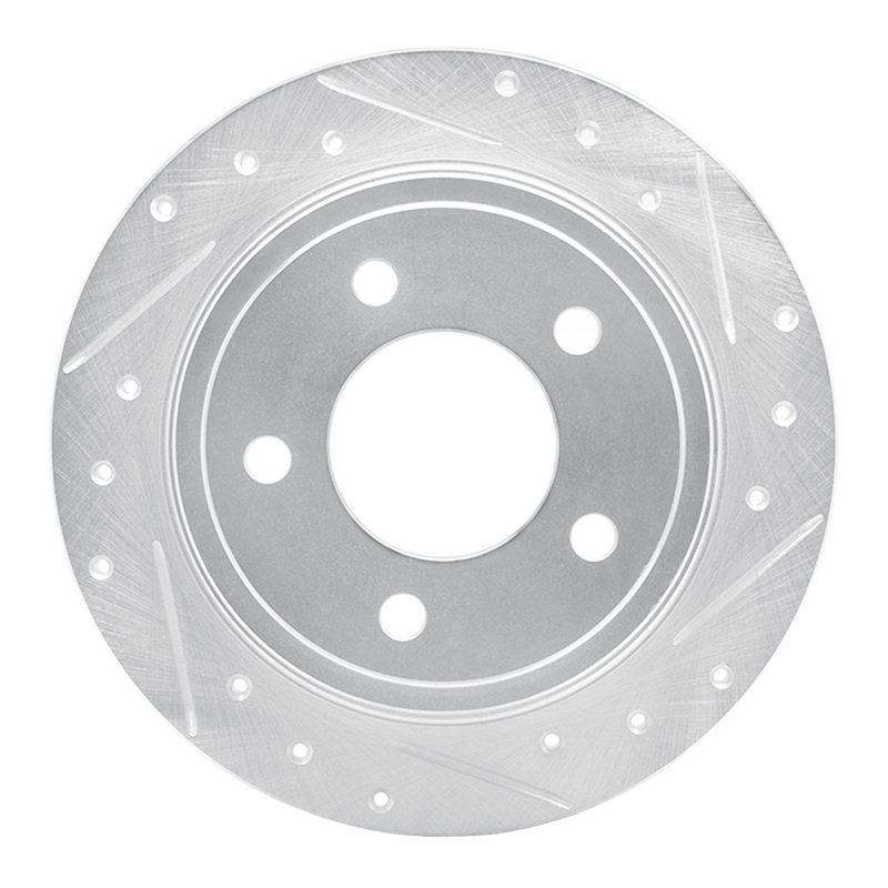 Picture of R1 93-04 Chrysler Concorde Rear Right Drilled & Slotted Silver Brake Rotor