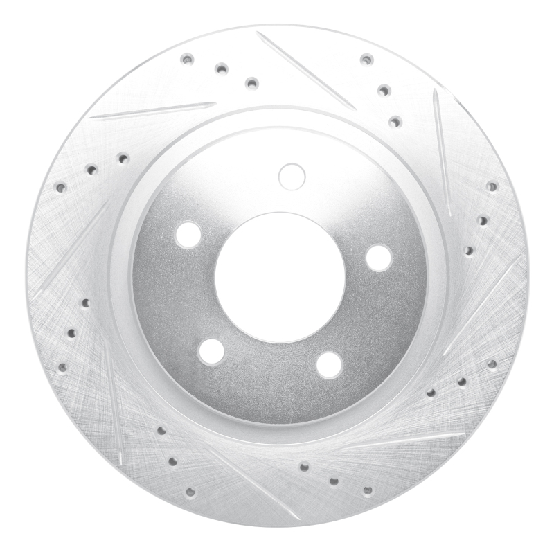 Picture of R1 98-04 Chrysler 300M Front Right Drilled & Slotted Silver Brake Rotor