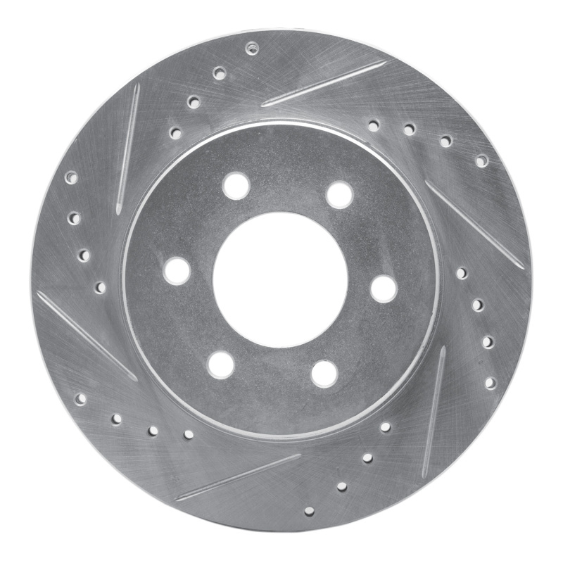Picture of R1 91-96 Dodge Dakota 4WD Front Left Drilled & Slotted Silver Brake Rotor